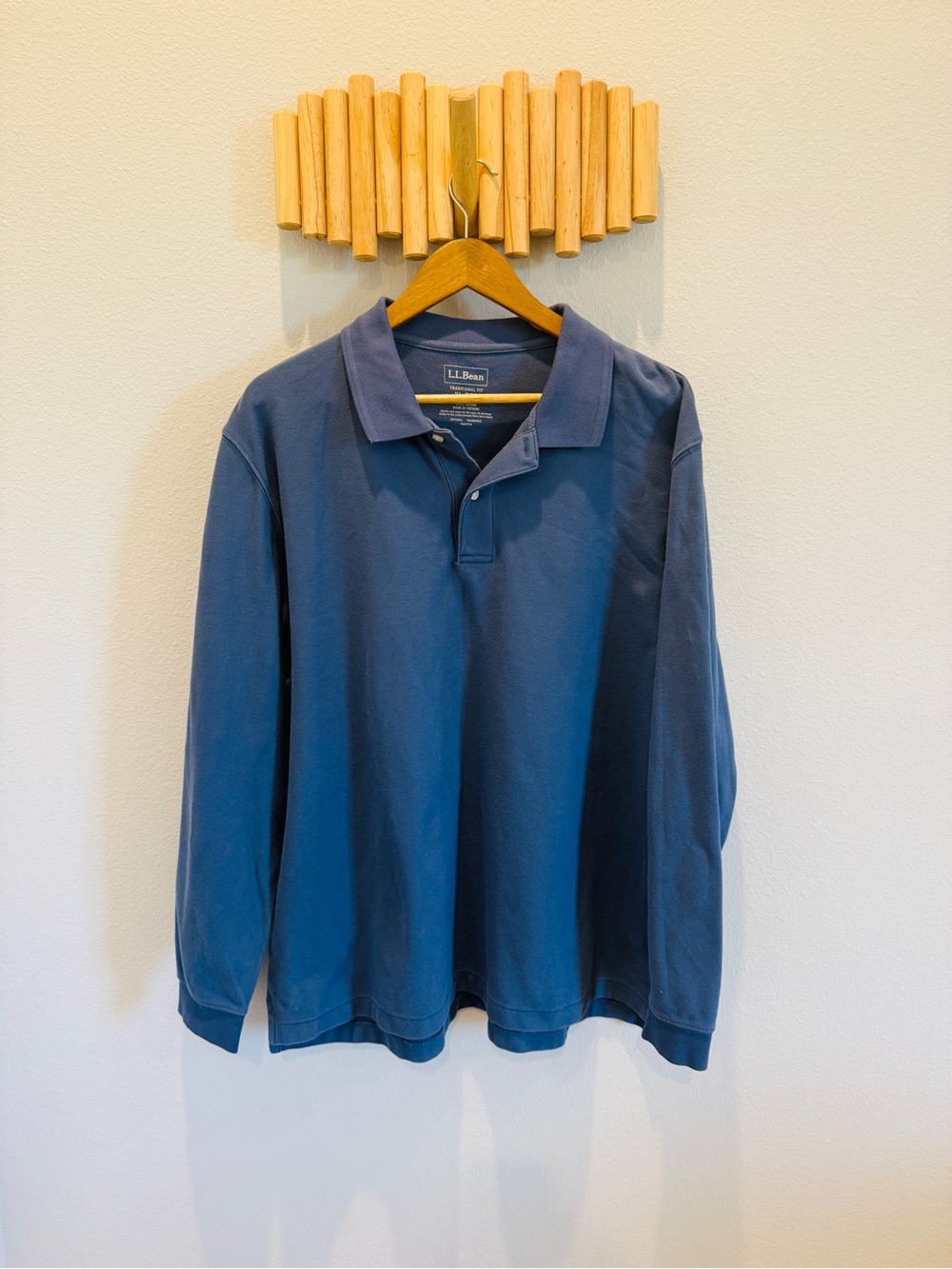 L.L. Bean Men's Long Sleeve Polo - Navy Blue